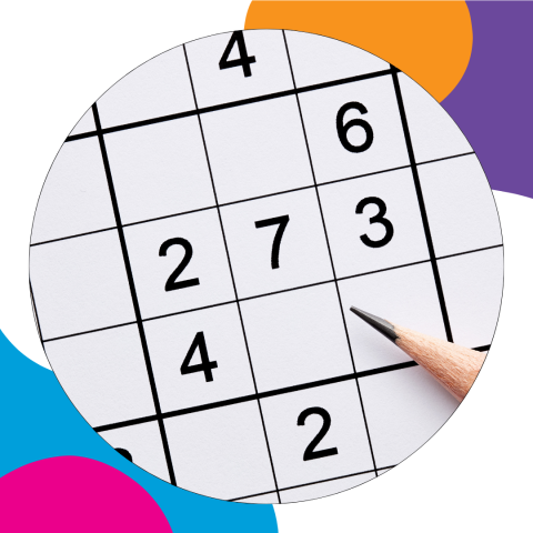 sudoku game with a pencil