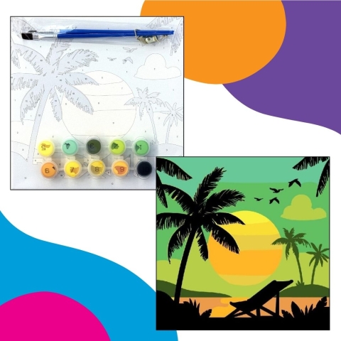 calendar image of a paint by numbers canvas