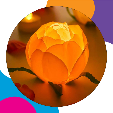 calendar image for diy flower tealight 