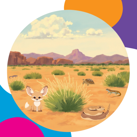 Image of animals on desert landscape